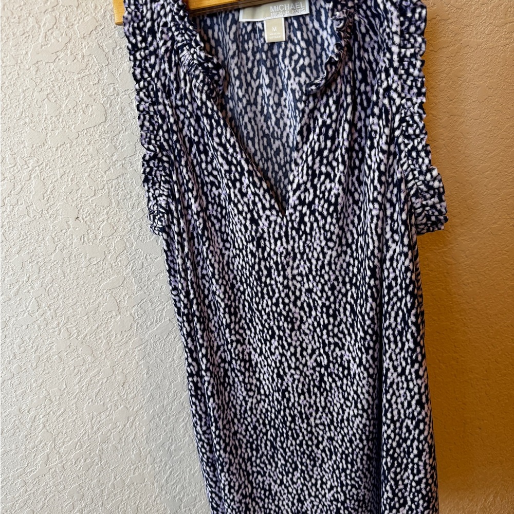 Michael Kors Black and White Patterned sleeveless top